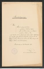 k.k. naturhistorisches Hofmuseum, Intendanzakten 1885-1896 (Hauer), Aktenzahl Z.693.a/1891, Seite 1